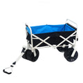 Folding Wagon Garden Shopping Beach Cart White White Black Blue Iron,Oxford Fabric