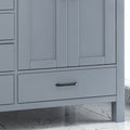 73'' Bathroom Vanity With Marble Top & Double Ceramic Sinks, 4 Doors, 6 Drawers, Grey Grey Plywood
