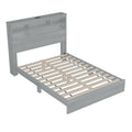 4 Pieces Bedroom Sets Queen Size Vintage Wooden Bed Frame With 2 Nightstands And 1 Dresser,Light Gray Box Spring Not Required Queen Light Gray 4 Piece Set American Traditional Solid Wood Mdf