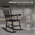 Outsunny Outdoor Wood Rocking Chair, 350 Lbs. Porch Rocker With High Back For Garden, Patio, Balcony, Black Black Wood