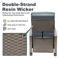 Outdoor Recliner Chair, Patio Recliner With Hand Woven Wicker, Flip Table Push Back, Adjustable Angle, 6.8'' Thickness Cushions, Reclining Lounge Chair For Indoor And Outdoor, Gray Yes Gray Garden & Outdoor Steel Rattan