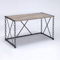 Rustic Oak And Antique Black Rectangular Console Table Rustic Primary Living Space Industrial Freestanding Console Tables Rectangular Wood Metal Sled