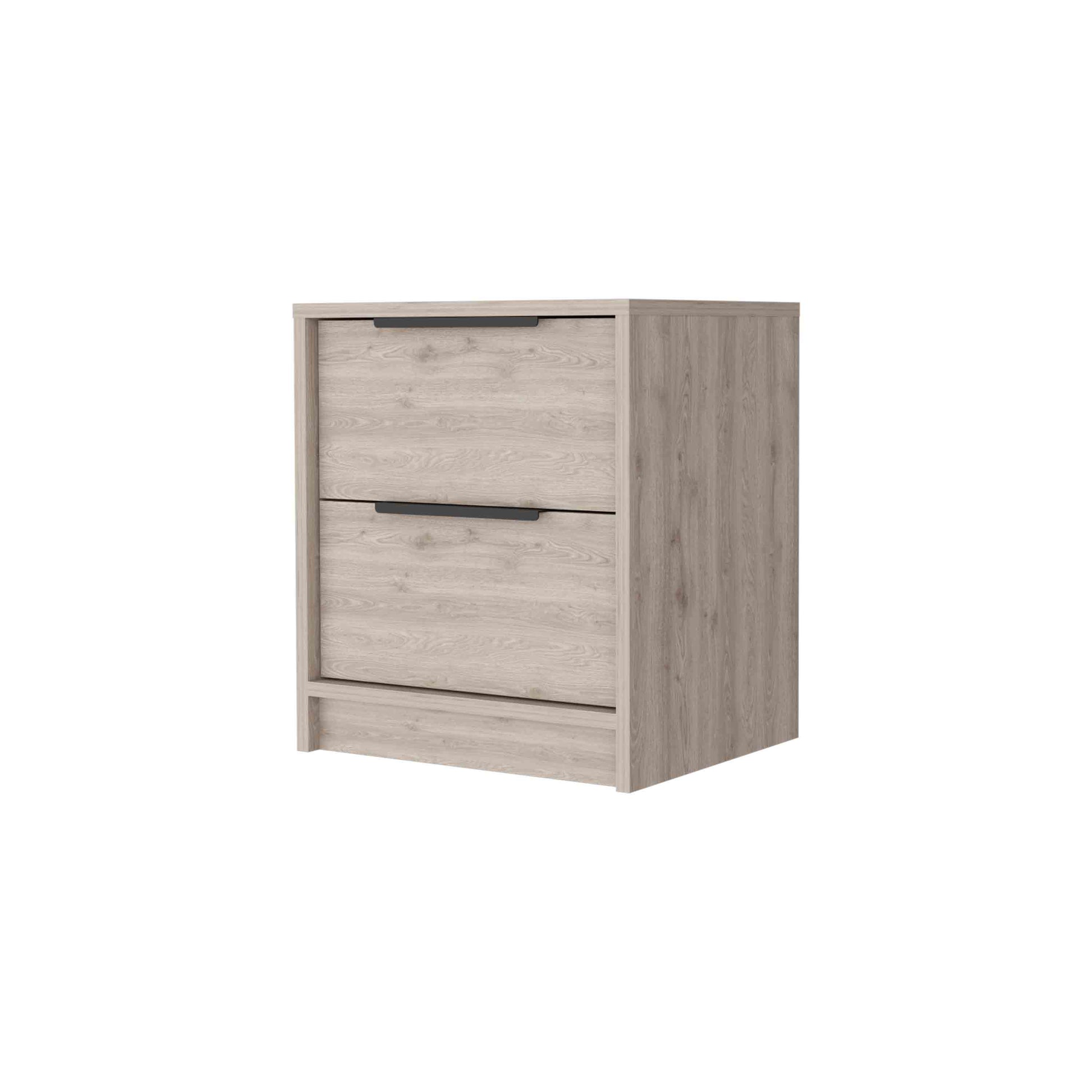 Washington Nightstand, Two Large Drawers Beige 2 Drawers Bedroom Rectangle Modern Shelf Mdf Engineered Wood