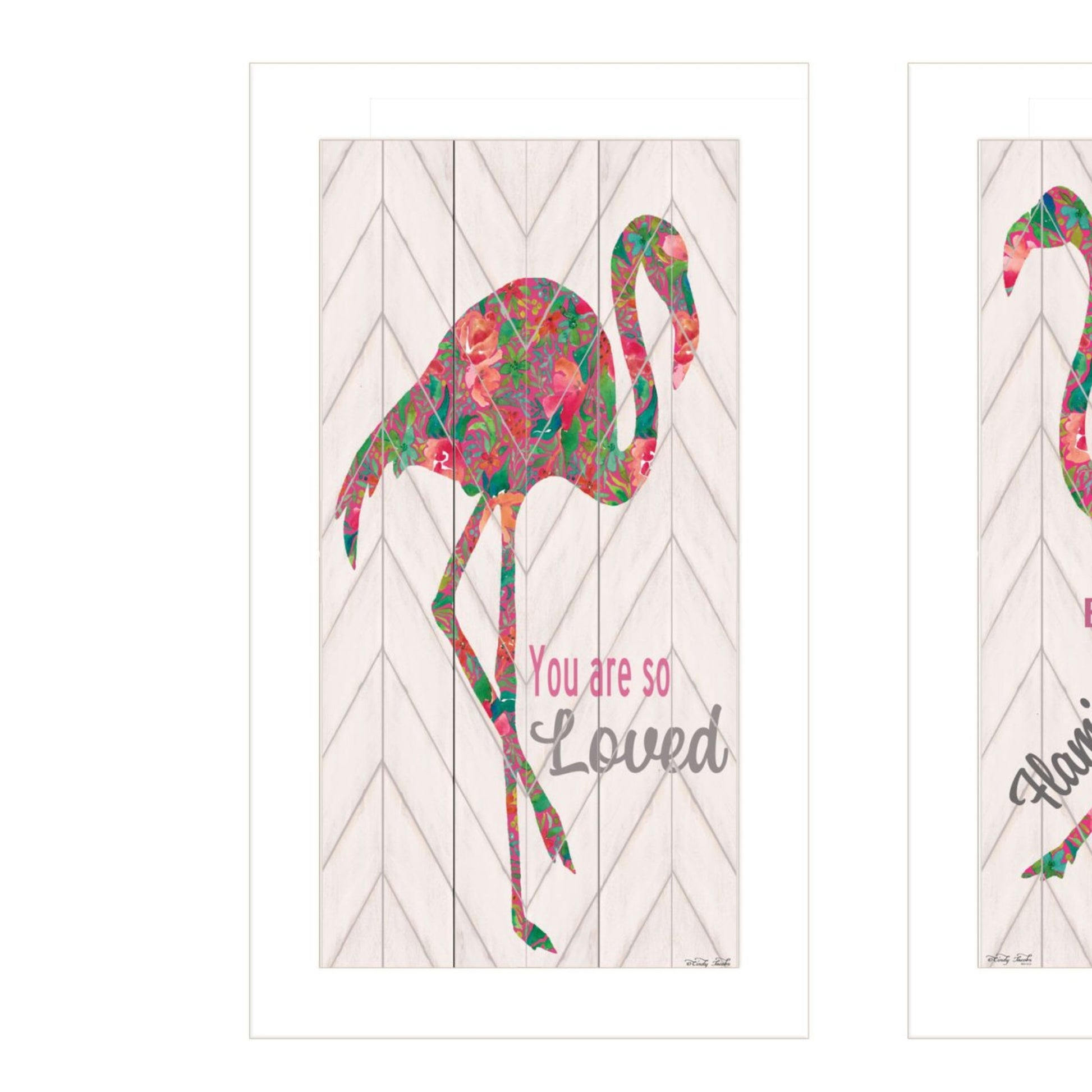 "Flamingo'S A Matrix Colors " Framed Wall Art For Living Room, Wall Art Print For Home Decor, Bedroom Wall Art By Cindy Jacobs Multicolor Wood Paper