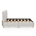 Full Size Upholstered Platform Bed With Support Legs,Beige Beige Upholstered