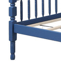 Blue Twin Over Twin Bunk Bed With Built In Ladder Blue Traditional Wood