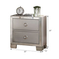 Platinum 2 Drawer Nightstand Grey 2 Drawers Bedroom Rectangle Drawers Mdf