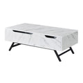 White Coffee Table With Lift Top White Primary Living Space Modern Drawers Rectangular Wood