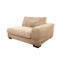 Bella Tan Corduroy Left Facing 3 Piece Sectional Tan Wood Corduroy 3 Seat