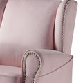 Pink Rolled Arms Swivel Chair With Accent Pink Primary Living Space Pine Wood Fabric