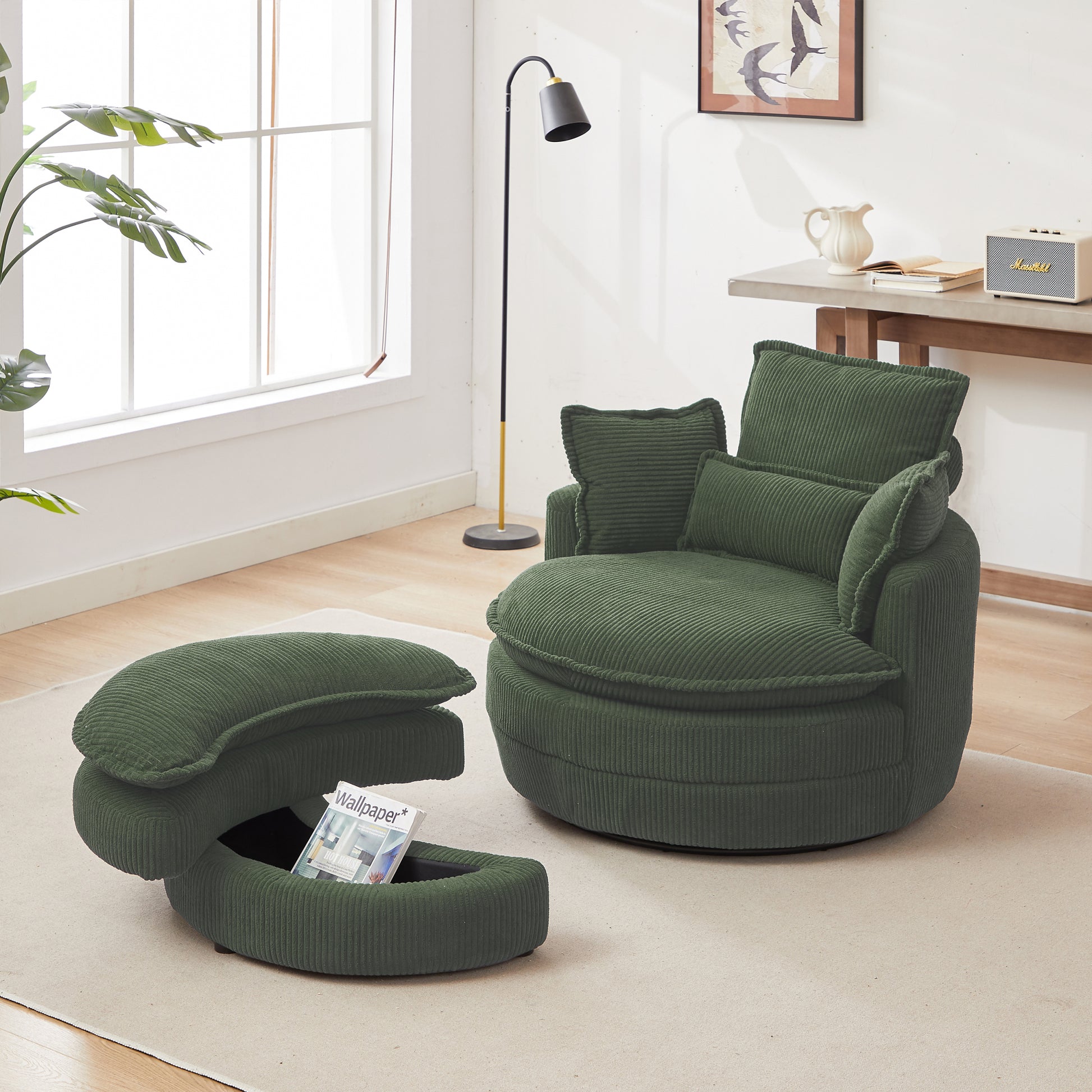 Round Swivel Chair Sofa Chair And Ottoman 38