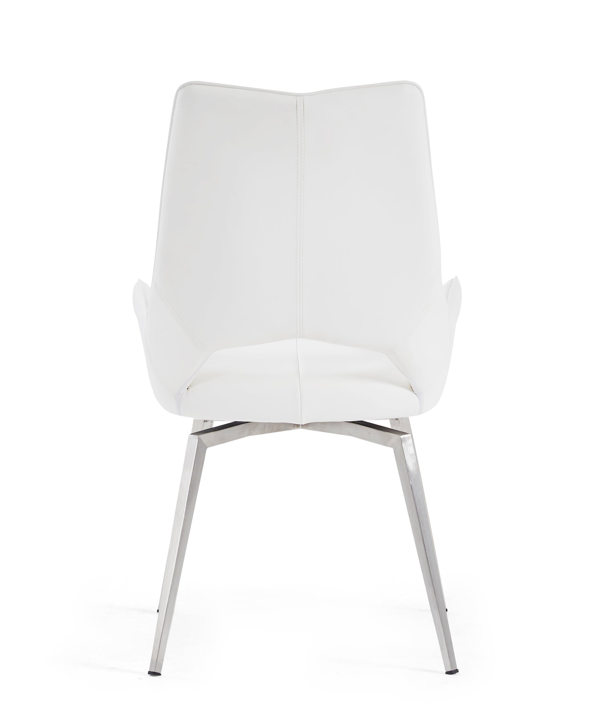 Jack Swivel White Dining Chair Kit Of 2 White Stainless Steel