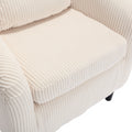 Coolmore Living Room Accent Barrel Chair, Century Modern Style Decorative Chair, Armchair For Living Room With Thick Cushions And Pillows, Comfy Single Sofa Chair, Chair With Wooden Legs,Beige Beige Corduroy
