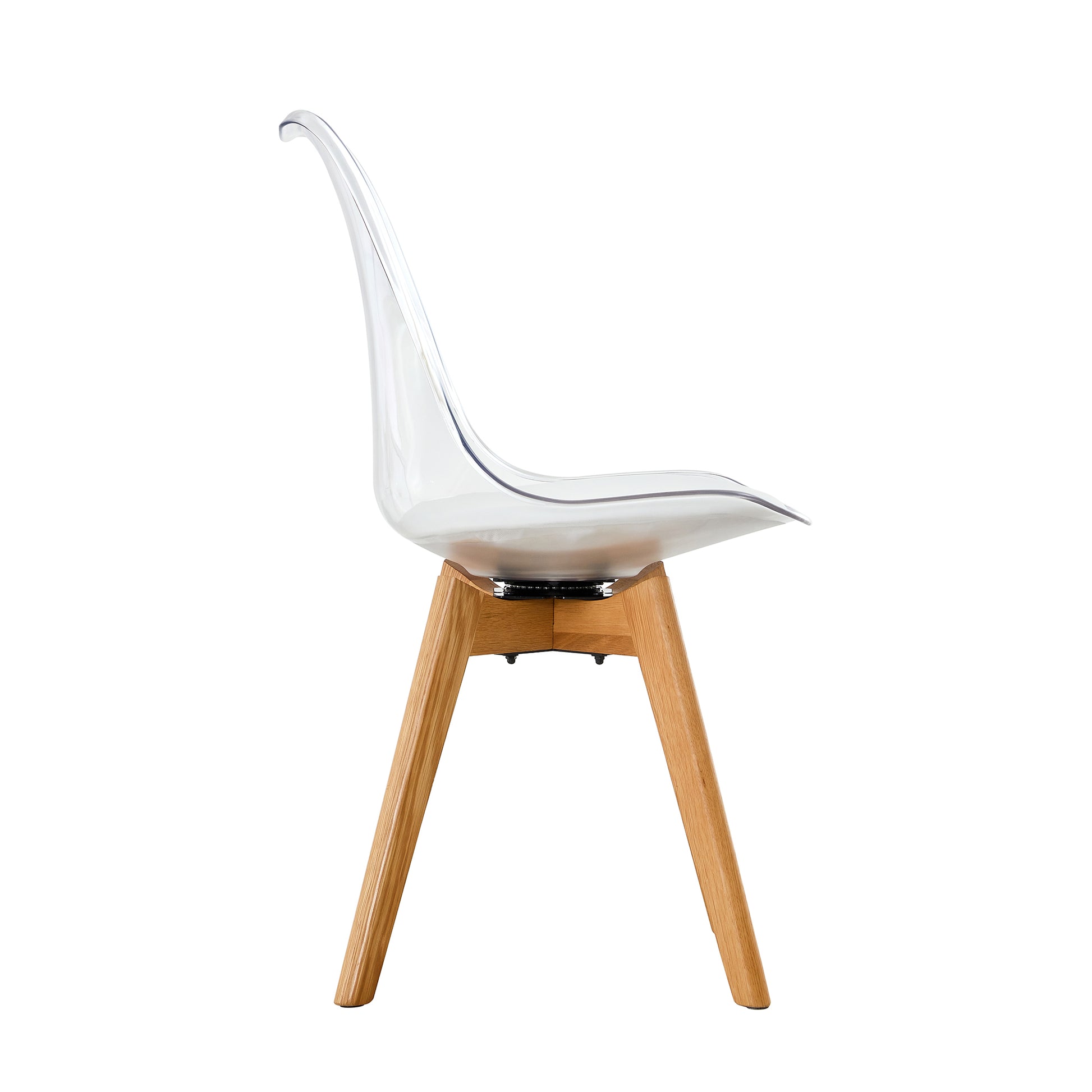 Modern Chairs Can Rotate 360 Degrees. The Backrest Is Made Of Pet Material, The Seat Cushion Is Made Of Pu Material, And The Support Legs Are Made Of Oak. Set Of 4 White Wood