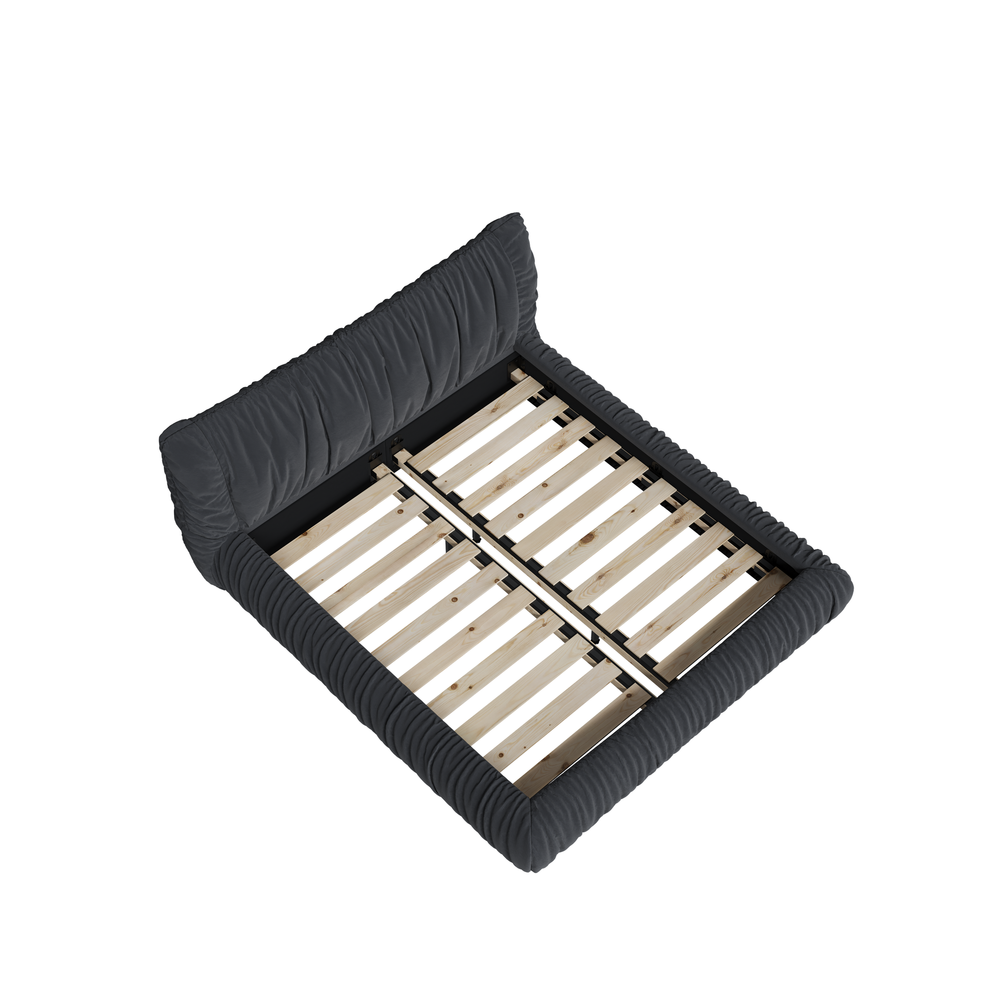 King Size Luxury Upholstered Platform Bed With Removable Cushion And Solid Wood Frame,Suitable For Multiple Heights Of Mattresses,Dark Grey King Dark Grey Upholstered