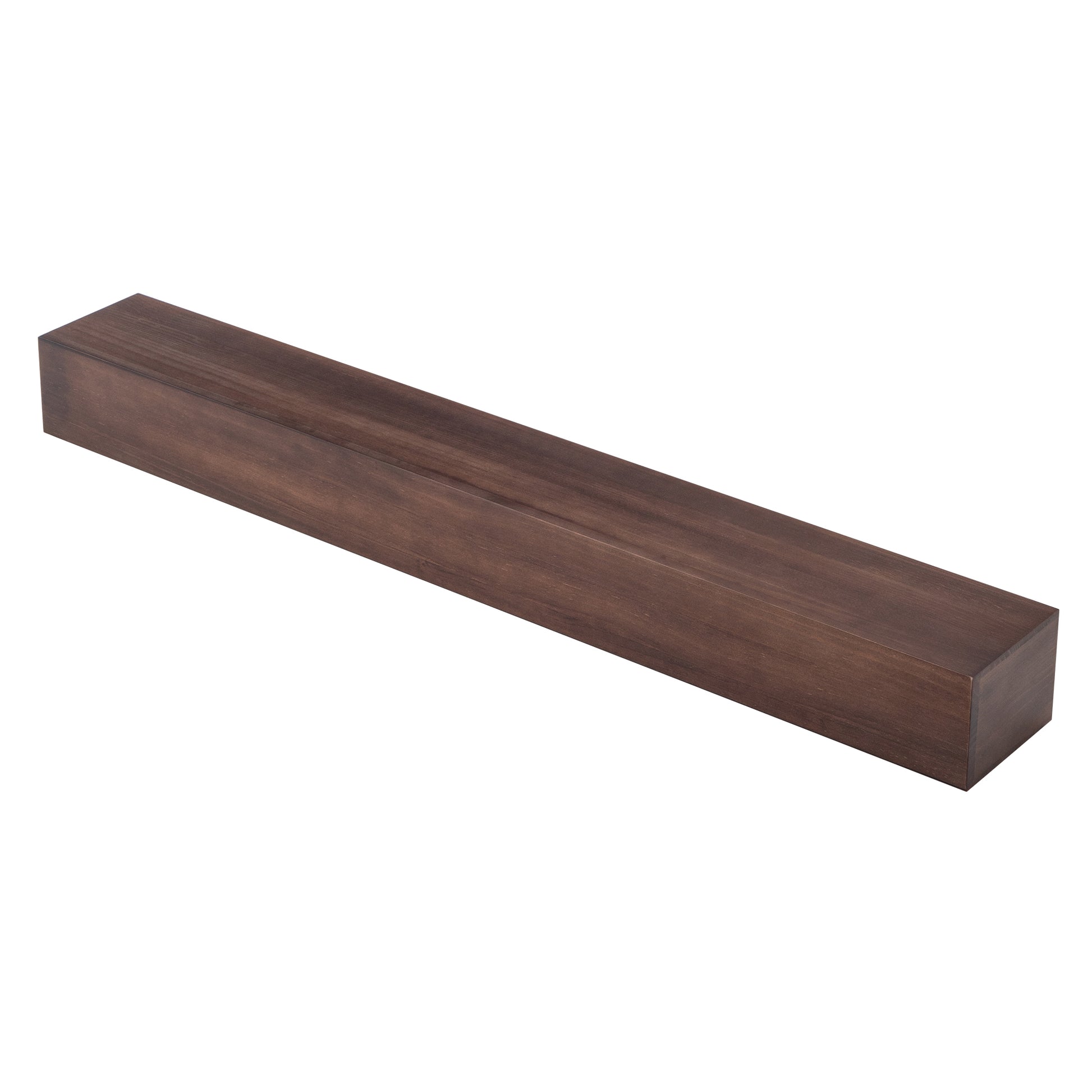 72'' Fireplace Mantel Wooden Wall Mounted Floating Shelf 8" Deep Solid Pine Wood,Brown Brown Metal & Wood