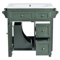 30'' Bathroom Vanity With Top Sink, Modern Bathroom Storage Cabinet With 2 Drawers And A Tip Out Drawer, Single Sink Bathroom Vanity Same As Sw000143Aaf Green Bathroom Modern Solid Wood Mdf Resin