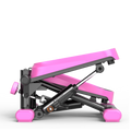 Home Office Exercise 330Lbs Capacity Mini Stepper With Resistance Bands And Lcd Monitor Pink Black Steel