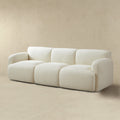 Simone Sofa Cream Boucle Cream,White Wood Mid Century Modern Boucle,Solid Wood 3 Seat