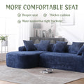 Coolmore Boucle Sofa 3 Seater For Living Room Oversized Comfy Sofa L Shape Sofa Couch With Chaise Home Furniture Sleeper Sectional Sofa For Apartment, Office Left Hand Facing Blue Blue Primary Living Space Foam Boucle 3 Seat