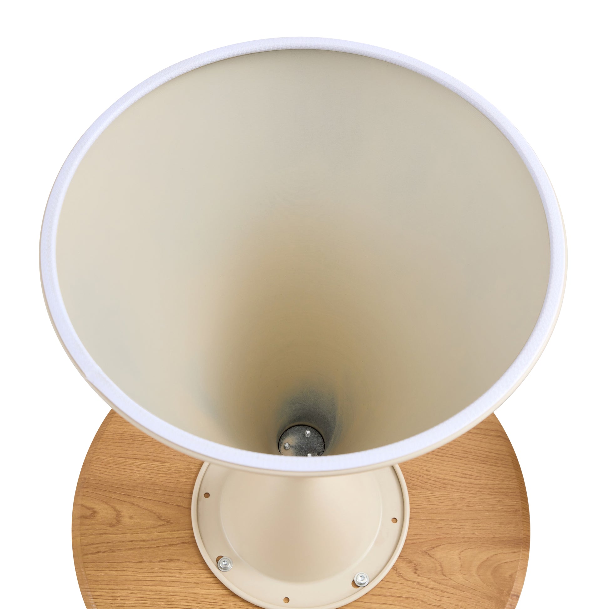 Set Of 2 Coffee Round Tables With A Wulnut Wooden Look Top And White Steel Base Milk White Primary Living Space Antique Freestanding Round Laminated Coffee & End Tables Round Metal