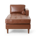 Chaise Lounge Light Brown Pu