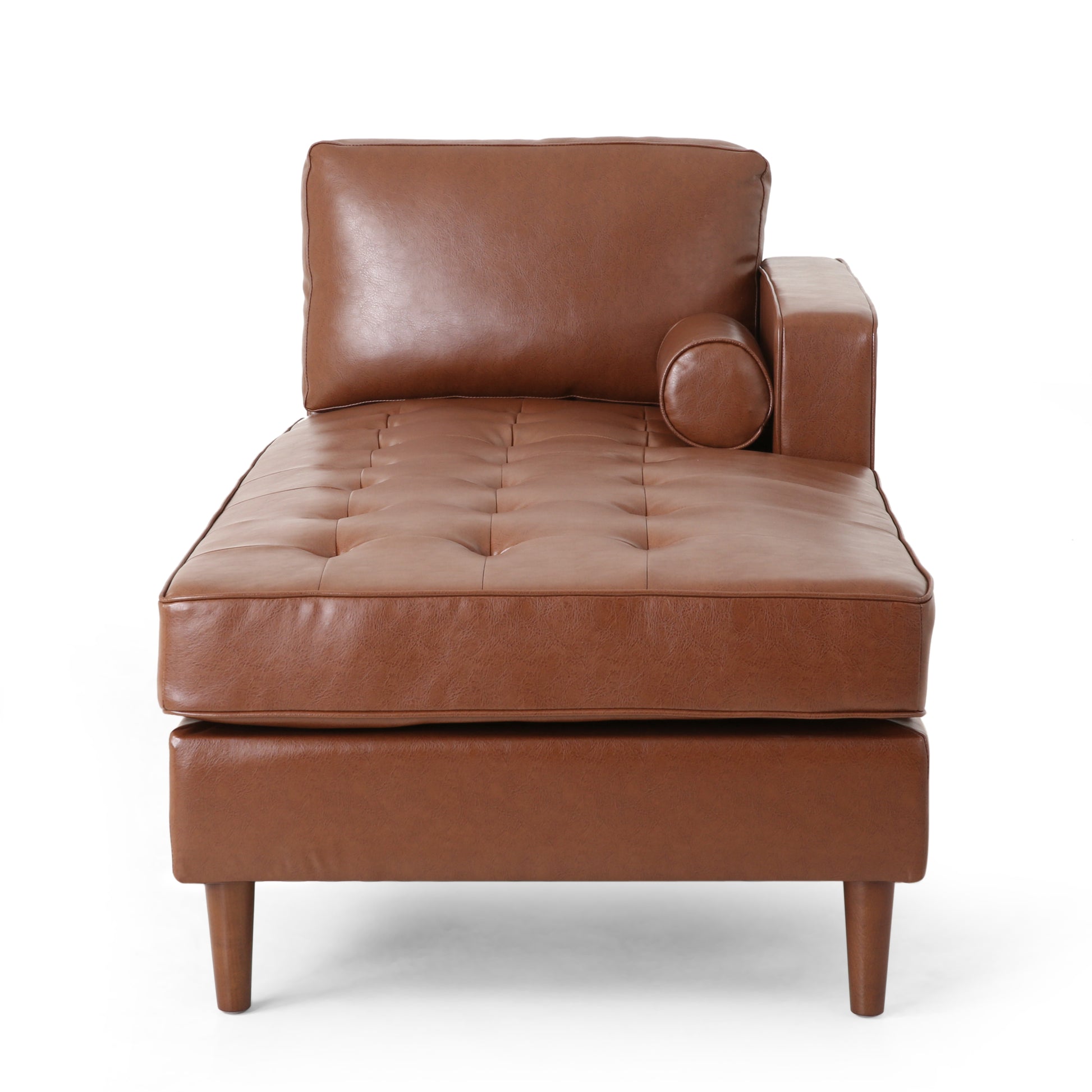 Chaise Lounge Light Brown Pu