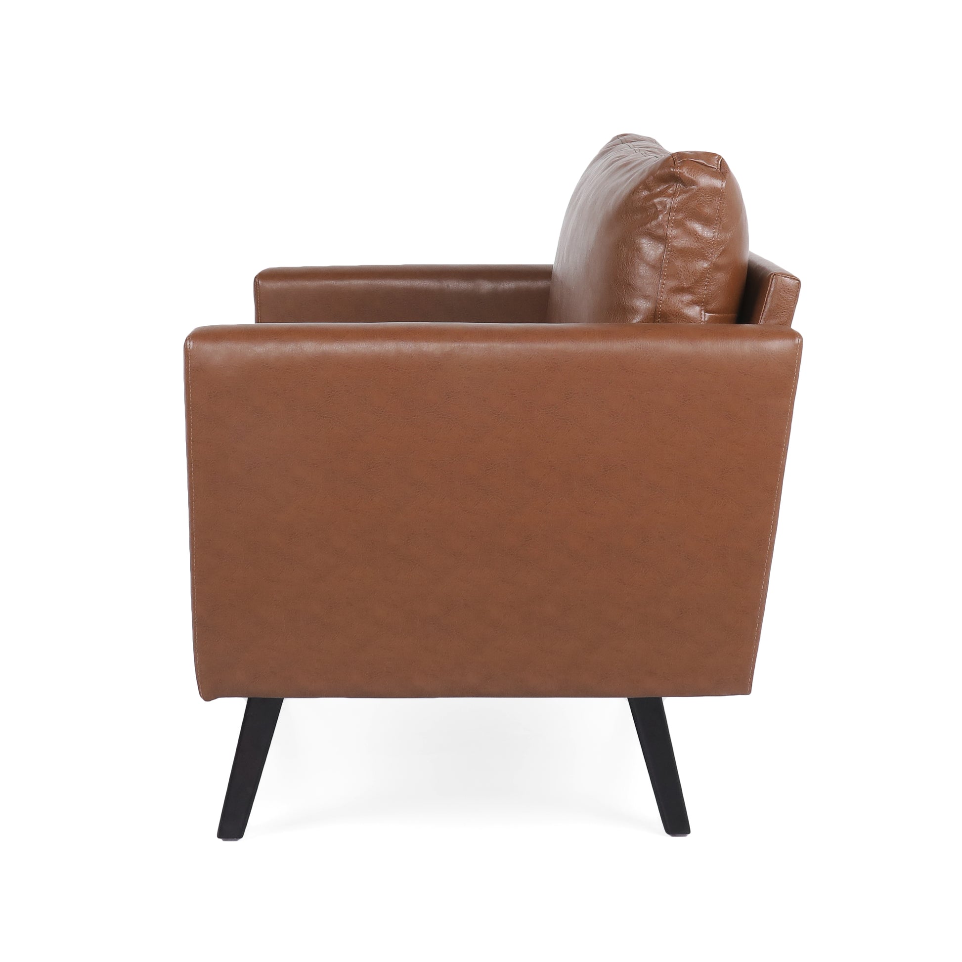 Club Chair Light Brown Pu