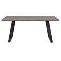 Rectangular Top Dining Table With Metal Angled Sled Base, Gray Gray Metal