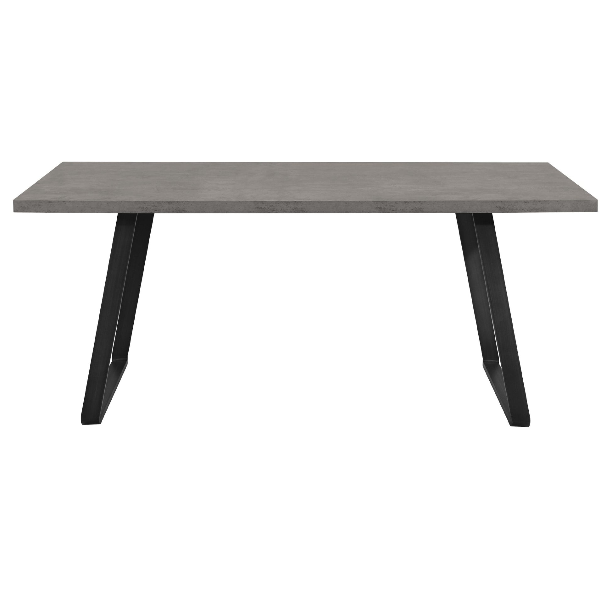 Rectangular Top Dining Table With Metal Angled Sled Base, Gray Gray Metal