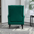 Coolmore Wood Frame Armchair, Modern Accent Chair Lounge Chair With Sturdy Wood Legs For Living Room Bedroom Green Green Primary Living Space Foam Velvet