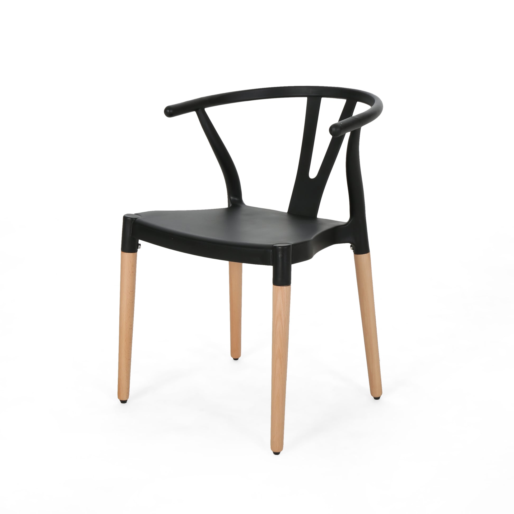 Plastic Dining Chair Set Of 2 Black Polypropylene