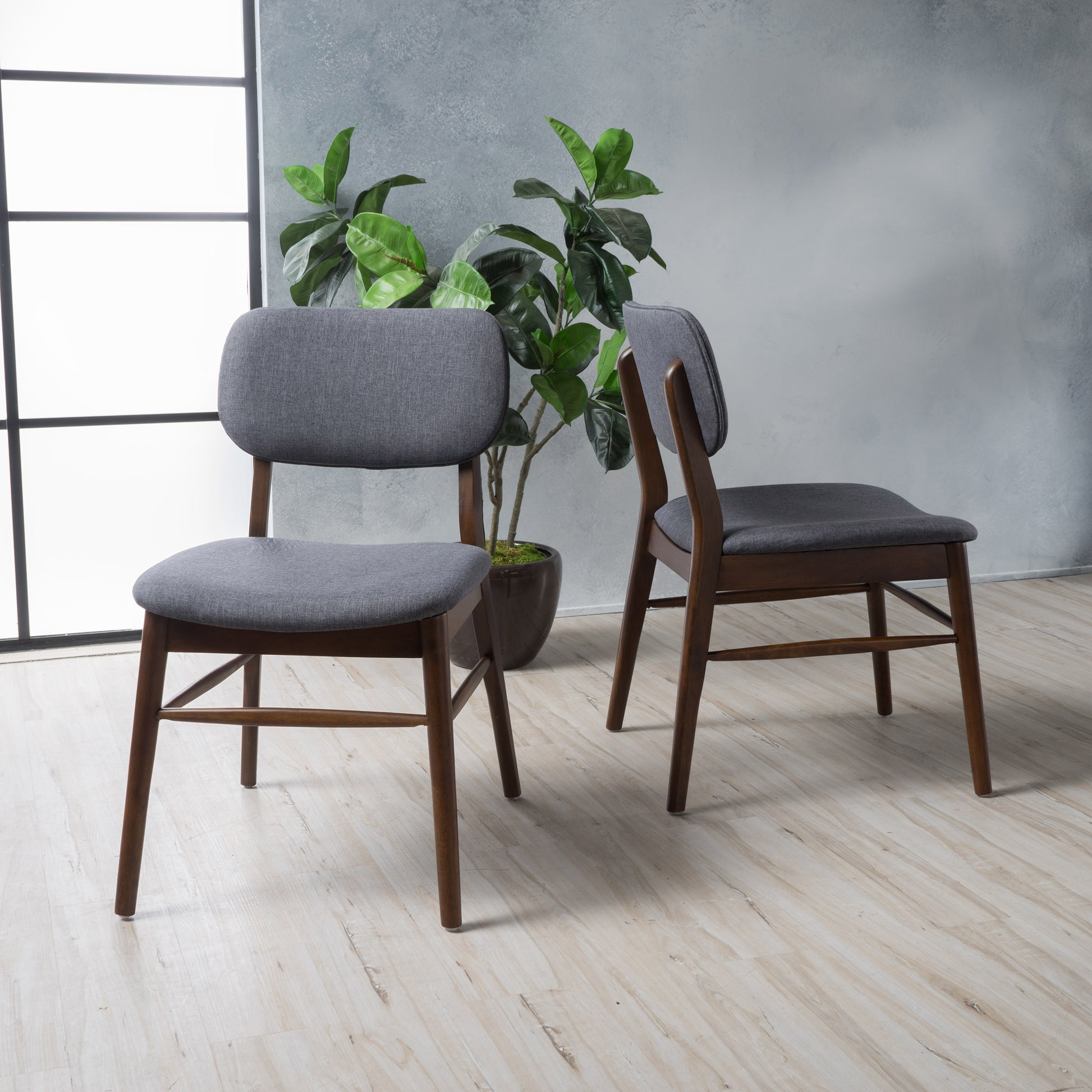 CHAIR Set of 2 charcoal-fabric