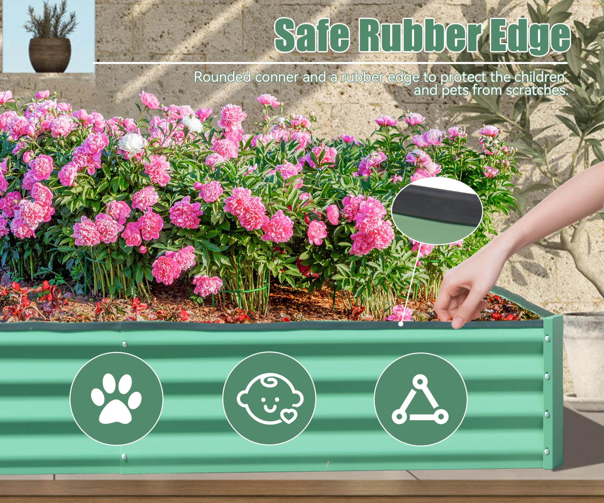 plastic planter boxes bunnings 6X3X1Ft Galvanized Raised Garden Bed, Outdoor Planter Garden Boxes Large Metal Planter Box For Gardening Vegetables Fruits Flowers, Green Green Garden