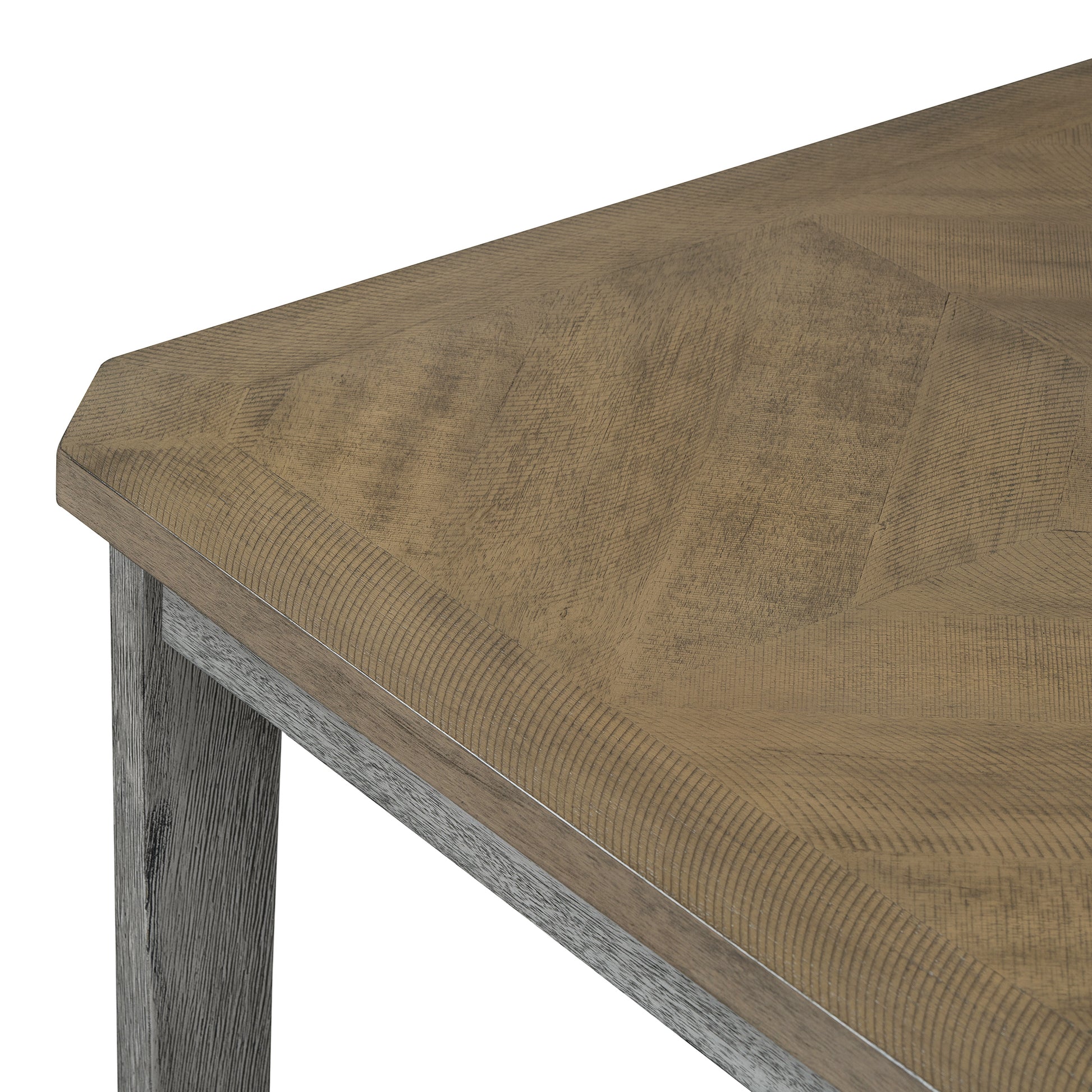 7 Piece Farmhouse Dining Set Classic Rustic Table And 6 High Back Design Chairs For Dining Room, Kitchen Brown Gray Brown Gray Solid Wood Mdf