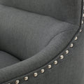 Hi Back Studded Chair,Arm Chair,Living Room, Study And Bedroom Grey Fabric