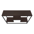 Accent Table, Console, Entryway, Narrow, Sofa, Living Room, Bedroom, Brown Laminate, Black Metal, Contemporary, Modern Espresso Metal