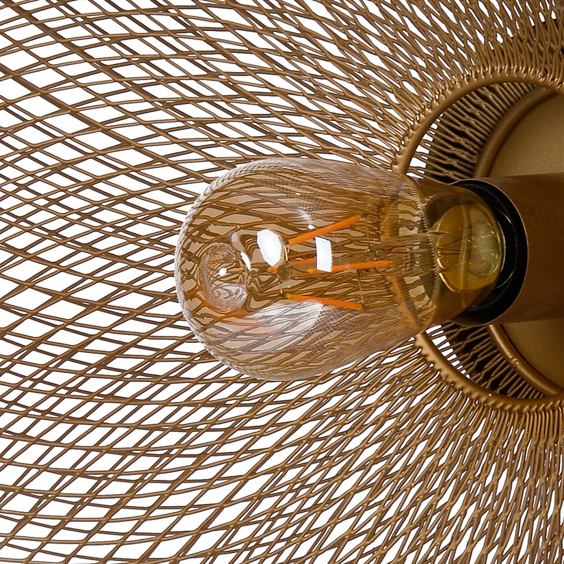 14 Inch Round Wall Mounted Lamp, Iron Mesh And Hardware, Gold Finished Gold Iron