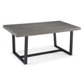 Modern Distressed Solid Wood And Metal Open Frame Dining Table Grey Gray Pine