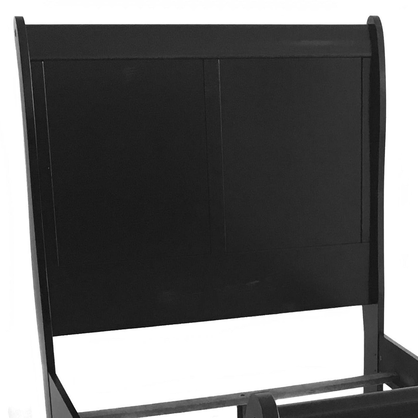 Black Full Sleigh Bed Box Spring Required Full Black Wood Traditional Wood