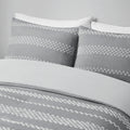 3 Piece Clipped Jacquard Duvet Cover Set King Gray Polyester