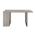 Grey Oak And Black 2 Shelf Dining Table Grey Black Dining Room Contemporary Rectangular Paper Composite Sled