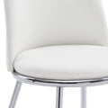 White And Chrome Tight Back Side Chairs Set Of 2 White Primary Living Space Contemporary Foam Fabric Metal