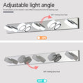 Modern 5 Light Led Vanity Light Fixture Chrome Finish With Acrylic Light Shades Energy Efficient Bathroom Wall Sconce Dimmable, 37 Inch Length Chrome Acrylic,Stainless Steel