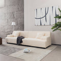2291 Modern Sofa, Comfortable Cloud Sofa Soft Plush Corduroy Interior With Square Armrests, Living Room, Bedroom, Beige Beige Corduroy 3 Seat