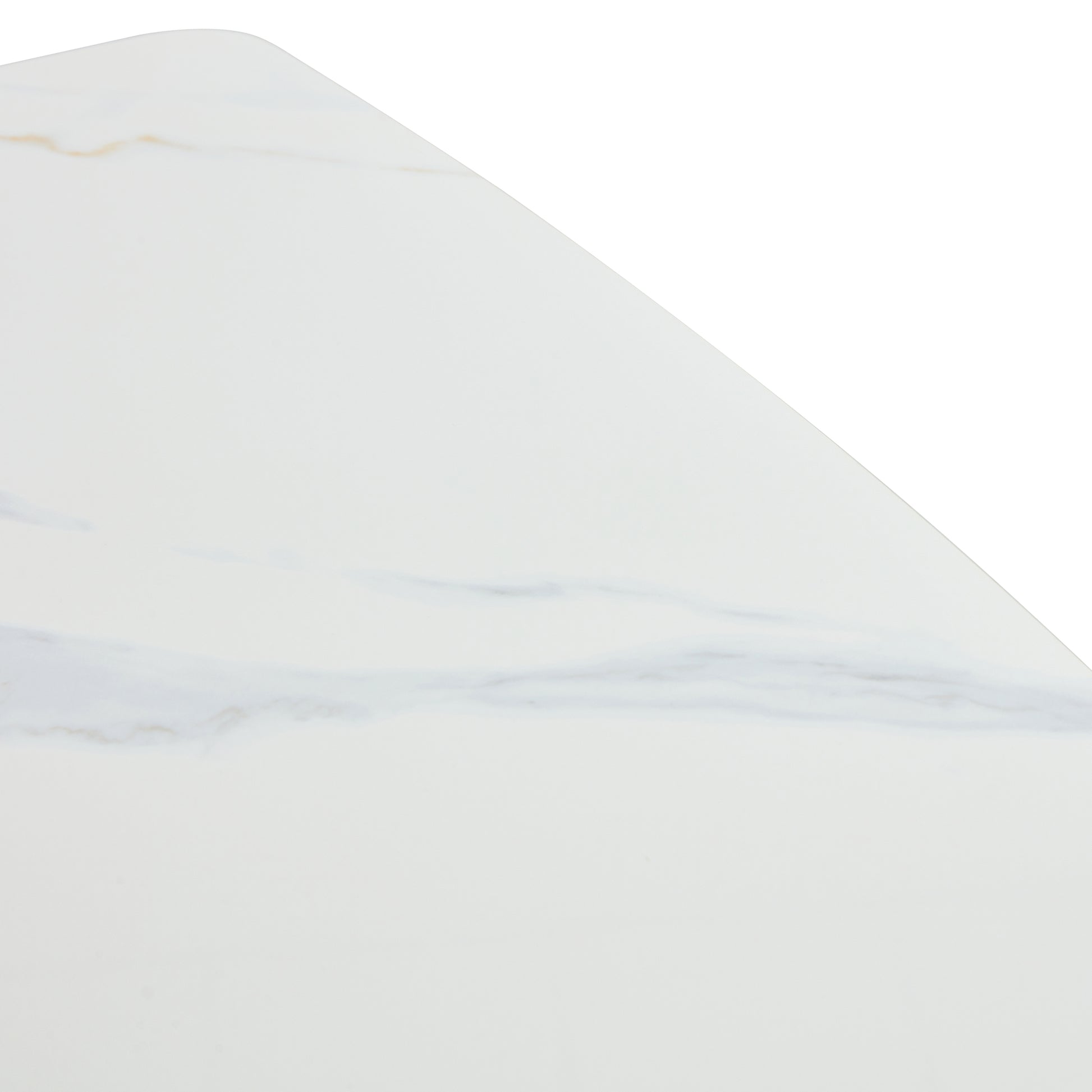 Modern Minimalist Dining Table. White Imitation Marble Patterned Stone Burning Tabletop With Golden Metal Legs. 50 "* 30" * 30 "F 001 Gold Sintered Stone