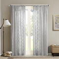 Diamond Sheer Window Curtain Panel Only 1 Pc Panel Grey Polyester