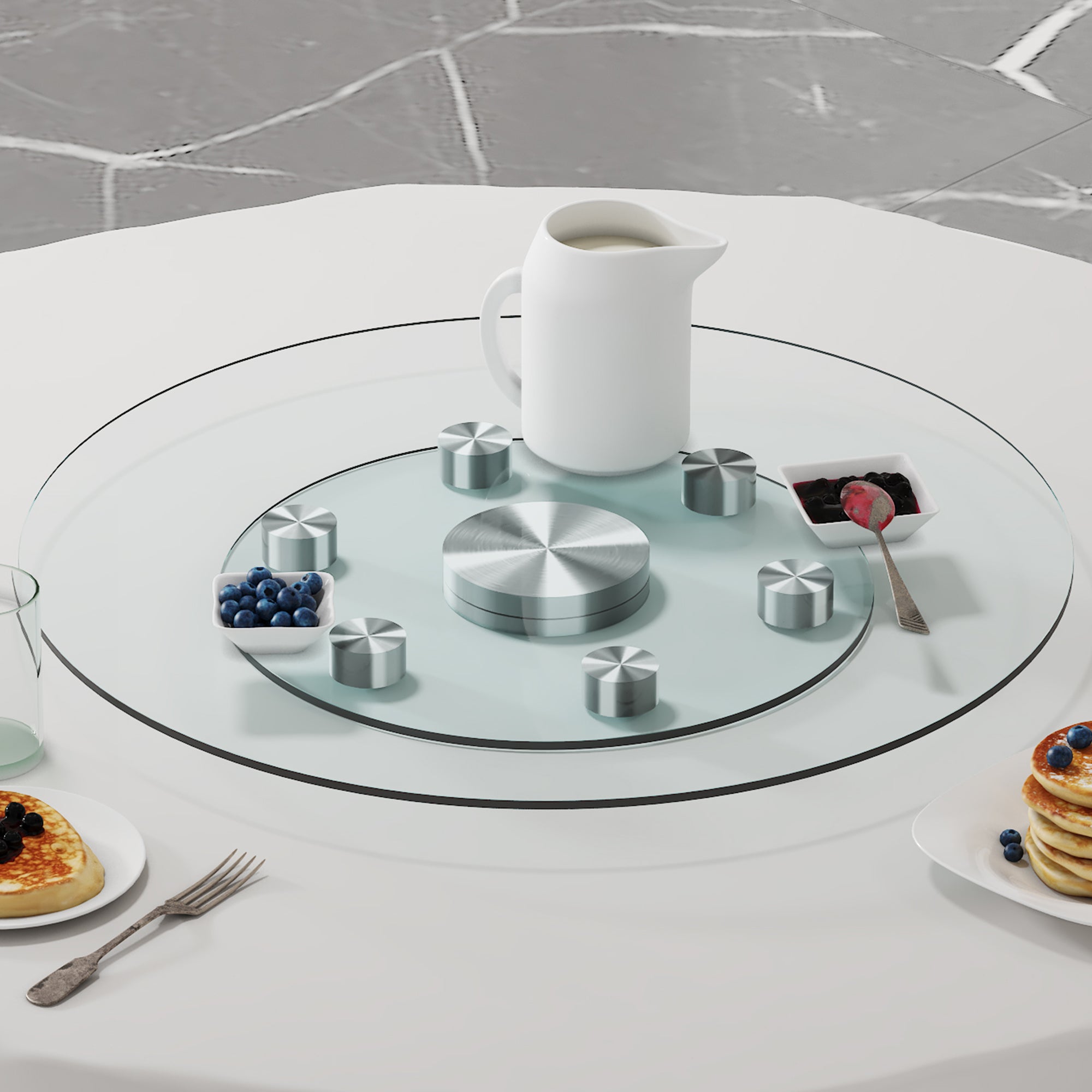 Double Layer Rotatable Round Glass.The Rotatable Design Makes It More