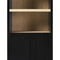 Modern 3 Shelf Open Arched Bookcase Cabinet Black Black Mdf Mdf