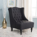 Toddman Hi Back Club Chair Charcoal Fabric